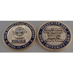 Palm Beach PRESENTED FOR WOW Florida FL Police Dept CHALLENGE COIN